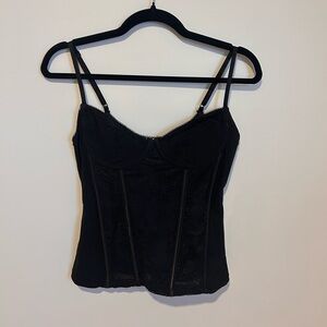 Glassons Corset Black Lace Trim Top